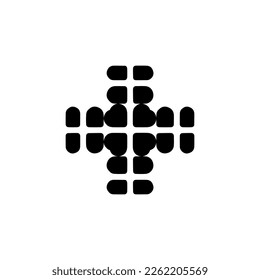 Add button. Add icon. Simple style Christian religion holiday poster background symbol. Cross brand logo design element. Cross t-shirt printing. vector for sticker.