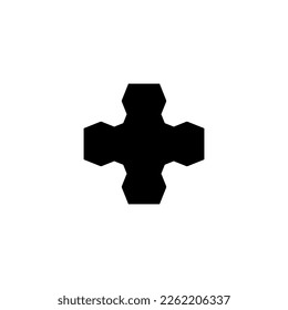 Schaltfläche hinzufügen. Fügen Sie das Symbol hinzu. Stilvolles christliches Religions-Urlaubsposterhintergrund-Symbol. Cross-Marke Logo Design Element. T-Shirt-Druck durchkreuzen. Vektor für Aufkleber.