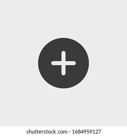 add button icon. add button vector on gray background