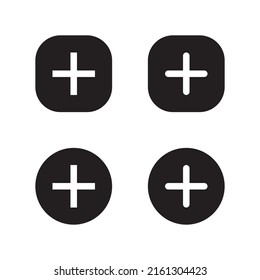 Add button icon vector of social media elements. Cross, plus sign symbol