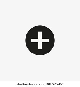 Add button icon for website and apps UI design. Plus sign for medical, healthcare, app development concepts.