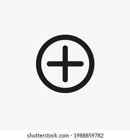Add button Line icon for website and apps UI design. Plus sign for medical, healthcare, app development concepts.