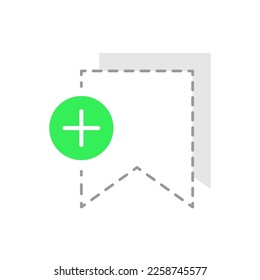 add button, no saved file, empty bookmark concept illustration flat design vector eps10. modern graphic element for landing page, empty state ui, infographic, icon