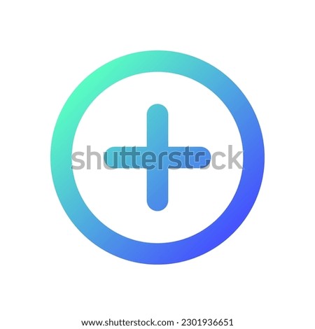 Add button pixel perfect gradient linear ui icon. Increase volume. Toolbar control element. Menu command. Line color user interface symbol. Modern style pictogram. Vector isolated outline illustration