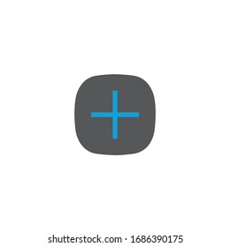 Add button with plus sign. Rounded square sticker. Stock Vector illustration isolated on white background.