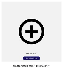 Add button sign icon in trendy flat style isolated on grey background, modern symbol vector illustration for web