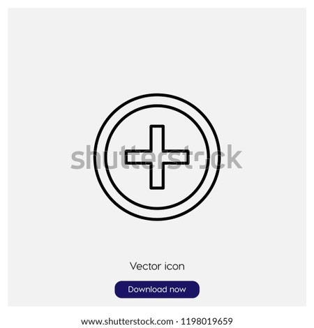 Add button sign icon in trendy flat style isolated on grey background, modern symbol vector illustration for web
