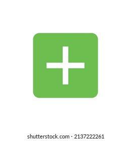 Add button vector green icon