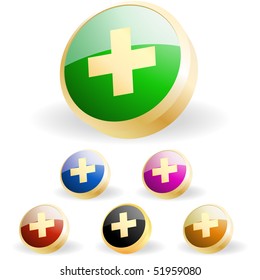 Add buttons. Vector set.