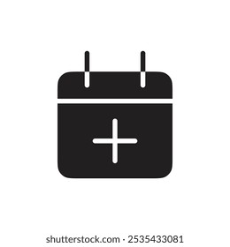 Add calendar icon Flat line illustration