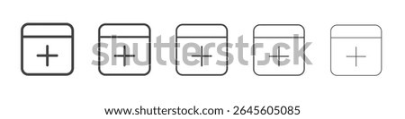 Add calendar icon outline ilustration vector symbol