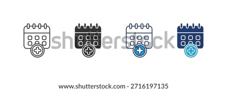 Add Calendar Icon Set Multiple Style Collection