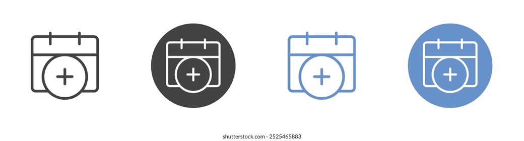 Add calendar icon Thin outline art symbol