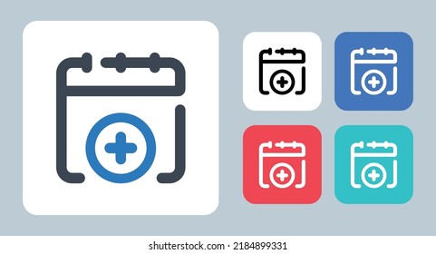 Add Calendar icon - vector illustration . Add, Appointment, Calendar, Date, Event, Schedule, New, Create, day, time, line, outline, flat, icons .