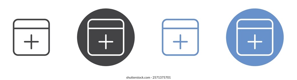 Add calendar icon vector symbol outline sign