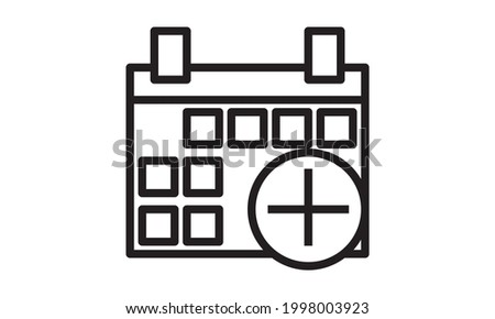 Add calendar page line icon. linear style sign for mobile concept and web design. Calendar plus outline vector icon. Symbol, logo illustration. Vector graphics