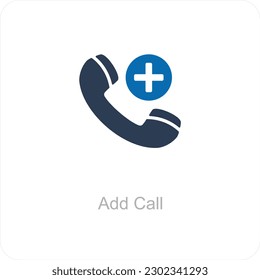 Add Call and calling icon concept