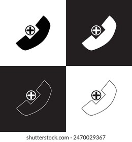 Agregar ícono de llamada para App de Web, iu y móviles. aislado sobre fondo blanco y negro. EPS 10