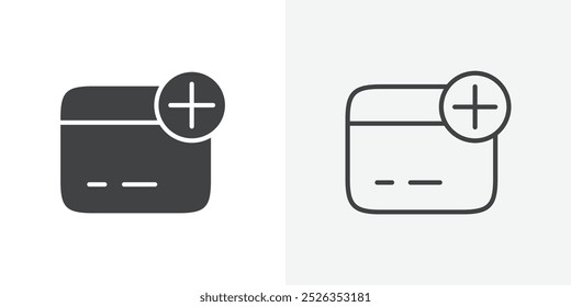 Añadir icono de tarjeta plana y diseño de conjunto simple