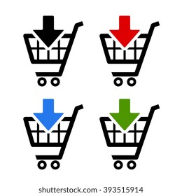 Add to card icons set, vector illustration isolated on white background