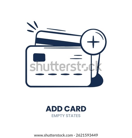 Add card, payment, credit card, debit card, bank, add payment, card setup. Vector Illustration