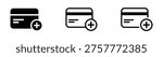 Add card vector icon. Add visa or master card signs. Add credit card icon