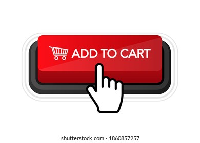 Add to cart. Banner for web design. Check mark icon. Banner sale.