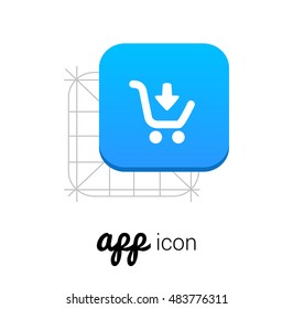 Add to Cart Blue Mobile App UI/UX Button Corporate Logo / Icon Design