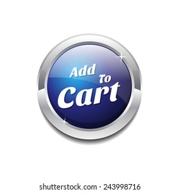Add To Cart Blue Vector Icon Button