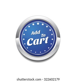 Add To Cart Blue Vector Icon Button
