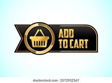 Add To Cart button in gold color. Suitable for mobile app, and website. shopping cart, online shopping