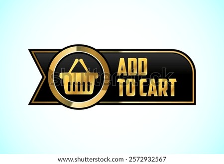 Add To Cart button in gold color. Suitable for mobile app, and website. shopping cart, online shopping