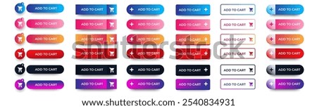 Add to cart button icon design. shopping cart button icon ui, ux. vector