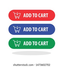 Add to cart button icon in trendy flat style. Online shopping symbol for your web site design, logo, app, UI Vector EPS 10. - Vector