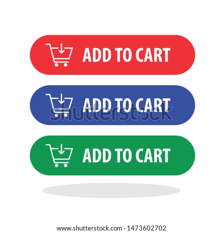 Add to cart button icon in trendy flat style. Online shopping symbol for your web site design, logo, app, UI Vector EPS 10. - Vector