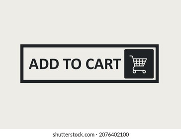 Add to Cart button. Isolated on white background. editable vector
