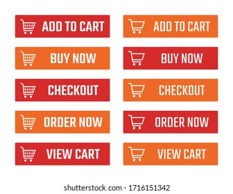 add to cart button set, shopping trolley signs