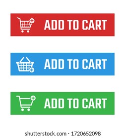 añadir al juego de botones de carro, señales de carro de compra