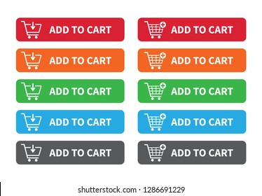 Add Cart Button Shopping Cart Icon Stock Vector (Royalty Free