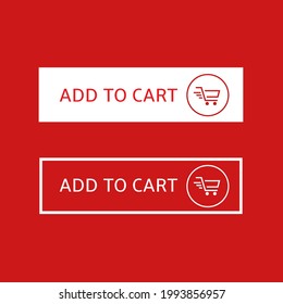 Añadir al botón del carro Icono del carro de la compra Diseño plano