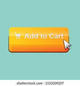 Add to cart button vector illustration.