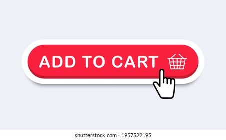 Add to cart button. Web button with shopping cart icon. Buy button for online store. Vector illustration.