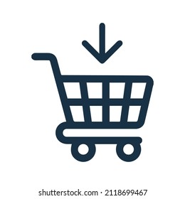 Add to cart caddie or shopping cart icon