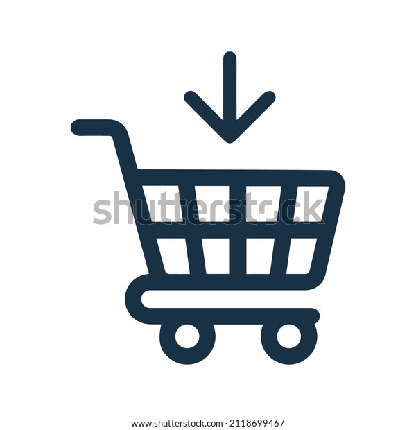 Add to cart caddie\
or shopping cart icon
