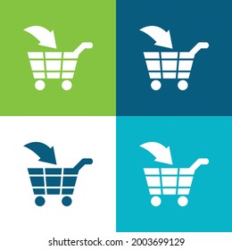 Add To Cart Commercial Symbol Flat four color minimal icon set