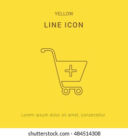 Add to Cart Cute yellow thin line icon / logo Design