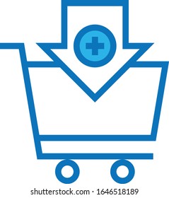 Añadir al carro - Ecommerce conjunto de iconos. Ilustración vectorial azul de alta calidad para sitio web y aplicación móvil.