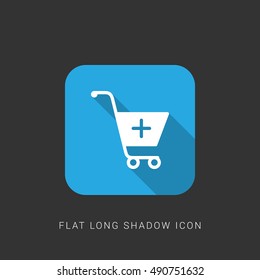 Add to Cart Flat blue long shadow Icon / Logo Design