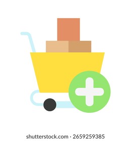 Add to Cart flat color, mini illustration icon. use for modern concept, print, UI, UX kit, web and app development. Vector related to commerce, retail, marketing and shopping.