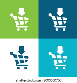 Add To Cart Flat four color minimal icon set